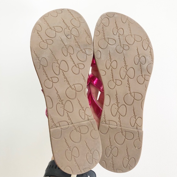 Jessica Simpson Nora III Sandal Flip Flops Strappy Metallic Pink Sz 3M Worn Once - Picture 4 of 5